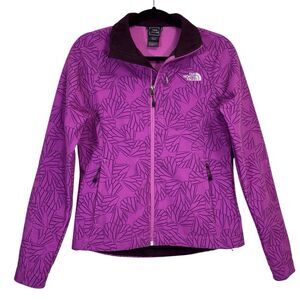 North Face Women’s Apex Bionic Jacket Small Purple Flutter Print Full Zip